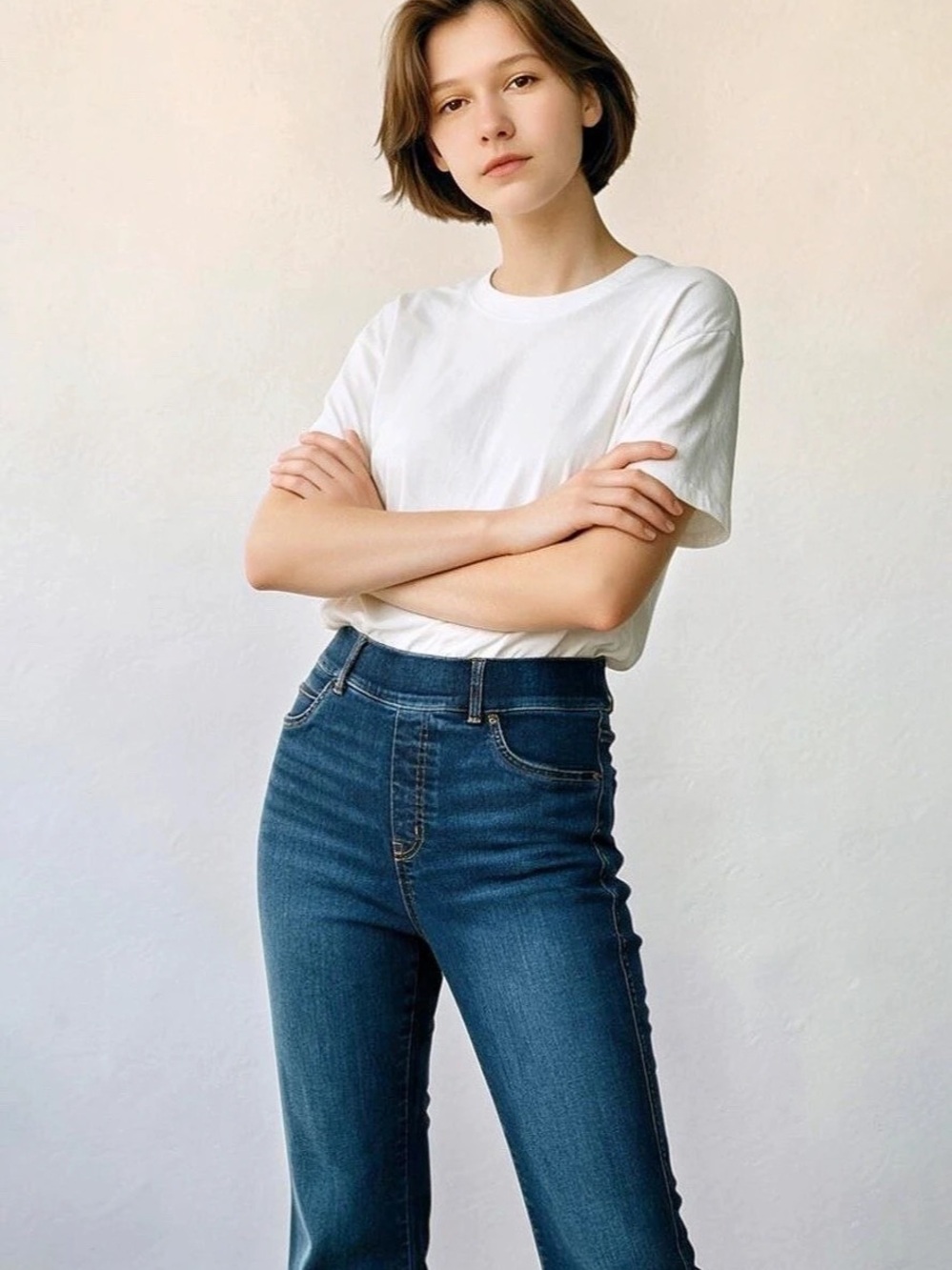 SPANX EveryWear Pull-On Flare Jeans Blue Medium